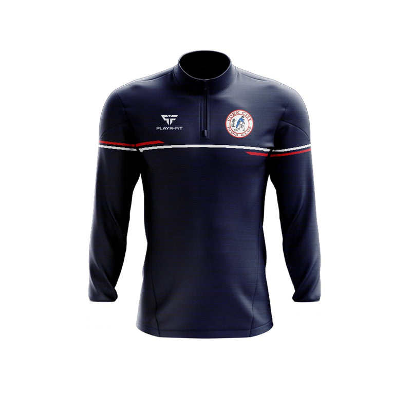 Load image into Gallery viewer, Cork City Judo Club 1/4 Zip Midlayer Courage Navy - Adults