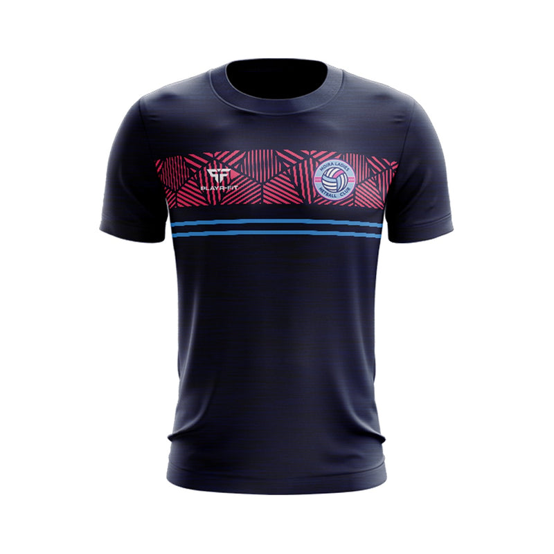 Load image into Gallery viewer, Moira Ladies Netball T-Shirt Optimum (Navy/Pink/Sky) - Adults