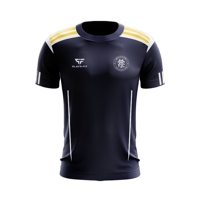 Load image into Gallery viewer, Mid Ulster Spurs Supporters Club T-Shirt Adroit (Navy/White/Yellow) - Adults