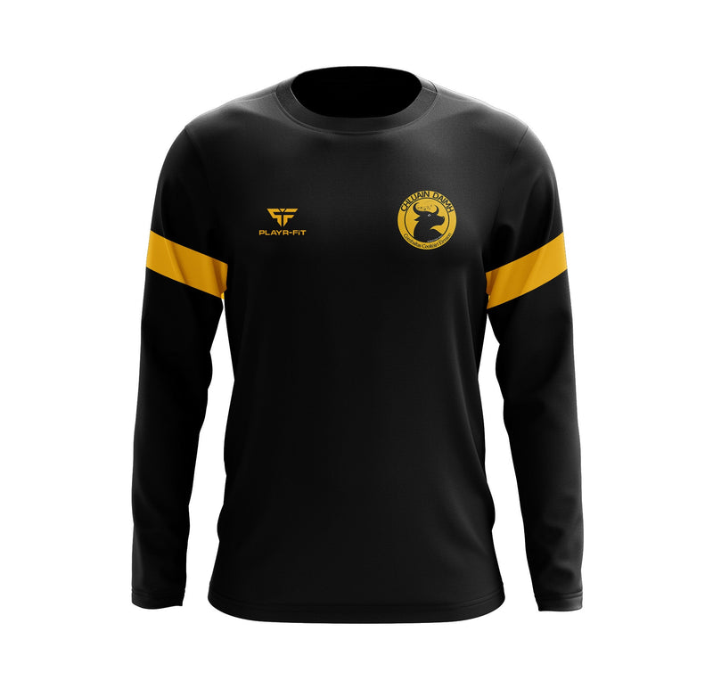 Load image into Gallery viewer, Clonduff Comhaltas Crew Neck Retro Black/Yellow - Adults