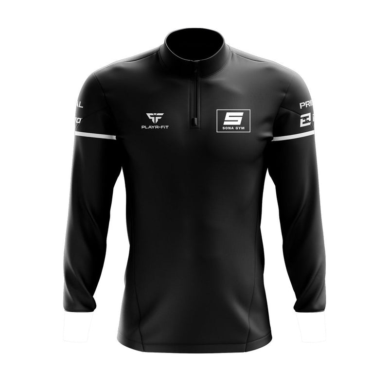 Load image into Gallery viewer, SONA Gym Midlayer (1/4 Zip) Stellar (Black/White) - Kids