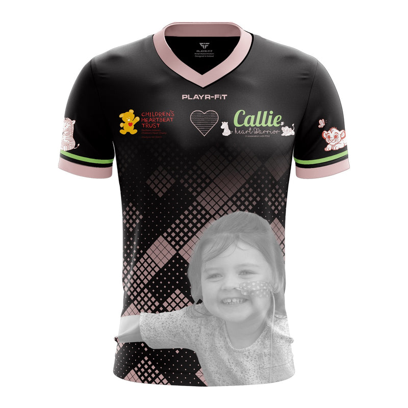 Load image into Gallery viewer, Callie Heart Warrior Jersey B13 (Black/Pink) - Kids