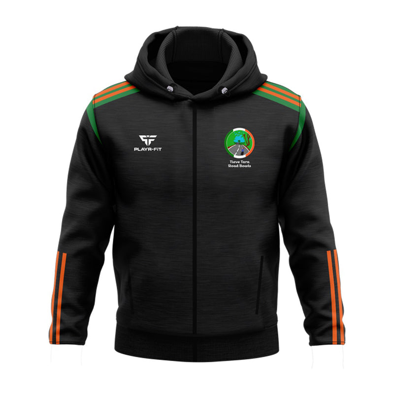 Load image into Gallery viewer, Tieve Tara Road Bowls Full Zip Hoodie Adroit (Black/Green/Orange) - Adults