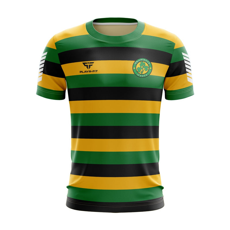 Load image into Gallery viewer, Shamrock Gaels Armagh Jersey B23 Black/Green/YellowGold (Boys) - Adults