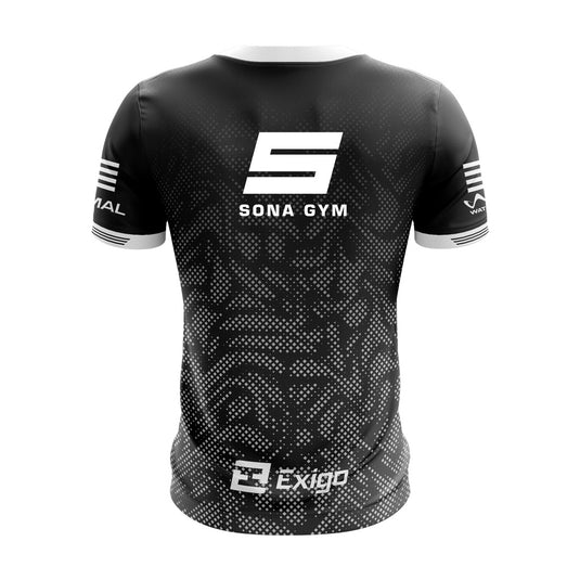 SONA Gym Jersey Athletic Fit (Black/White) - Adults