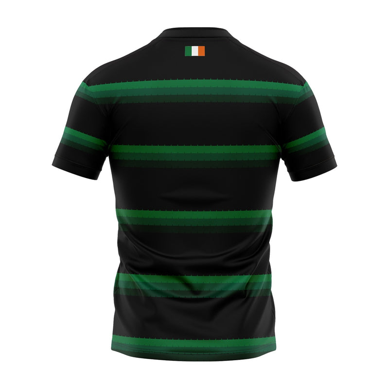 Load image into Gallery viewer, The Association of Irish Celtic Supporters Club Jersey Hooped (Black/Green) - Adults