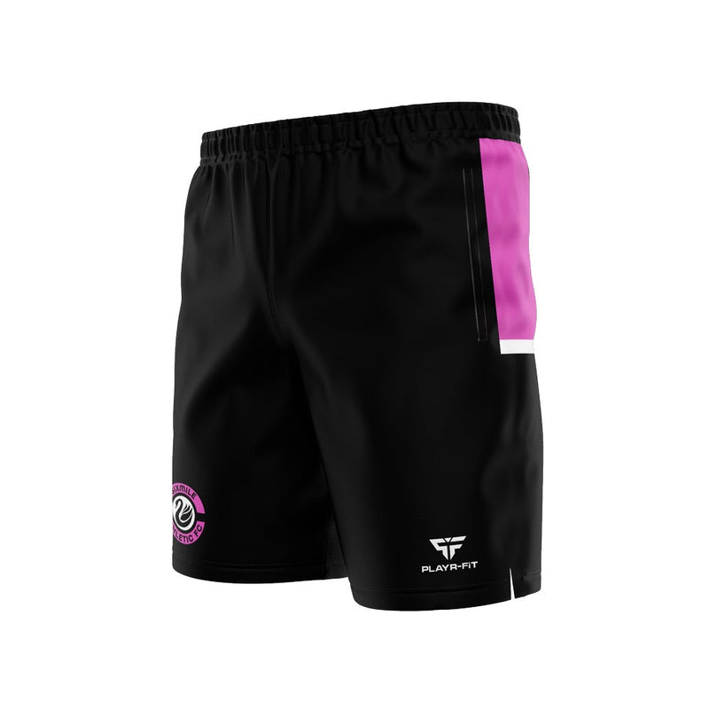 Load image into Gallery viewer, Sixmile Athletic FC Leisure Shorts (Black/Pink/White) - Kids