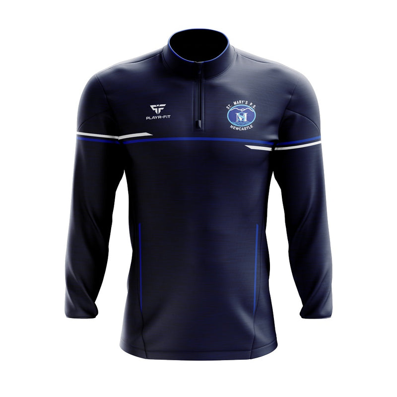 Load image into Gallery viewer, St Marys PS Newcastle Students Midlayer (1/4 Zip) Courage (Navy/Blue/White) - Kids
