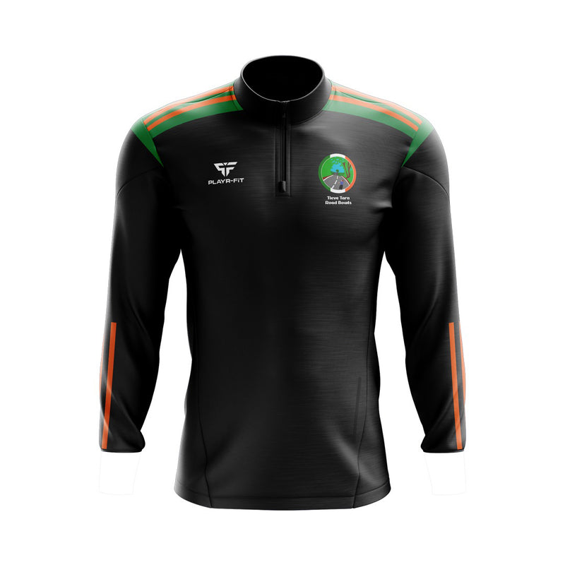 Load image into Gallery viewer, Tieve Tara Road Bowls Midlayer (1/4 Zip) Adroit (Black/Green/Orange) - Adults