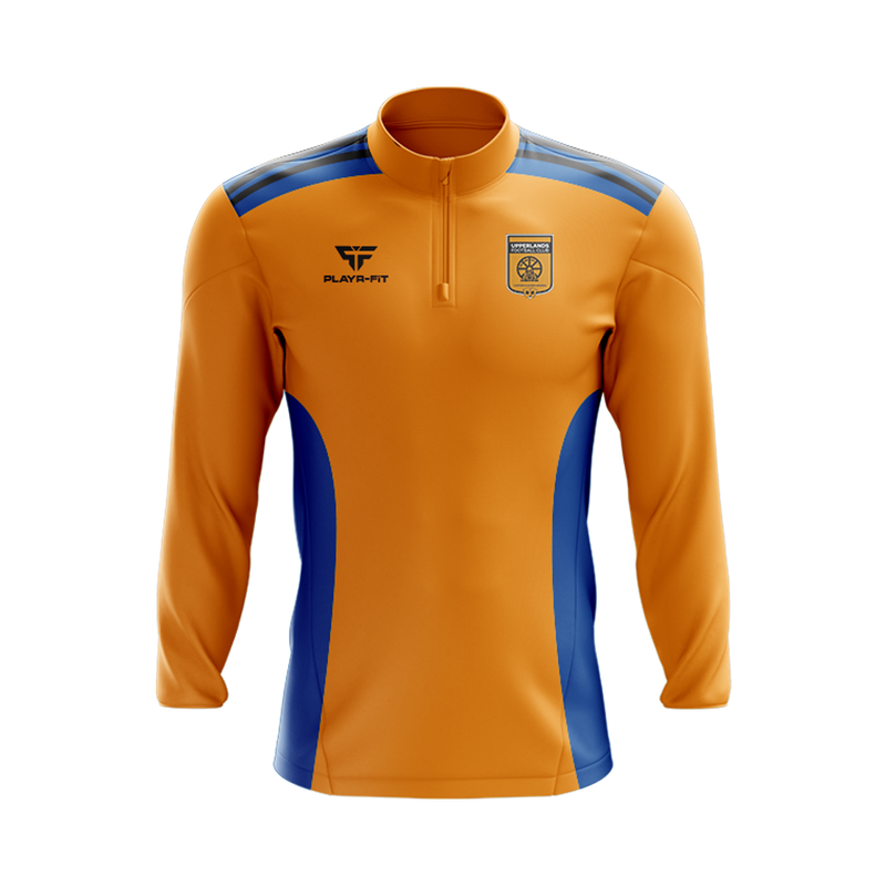 Load image into Gallery viewer, Upperlands FC Midlayer (1/4 Zip) Endure (Orange/Blue/Black) - Adults