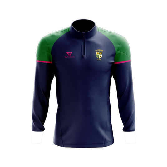 Richmond RFC Midlayer (1/4 Zip) Stellar (Navy/Green/Pink) - Adults