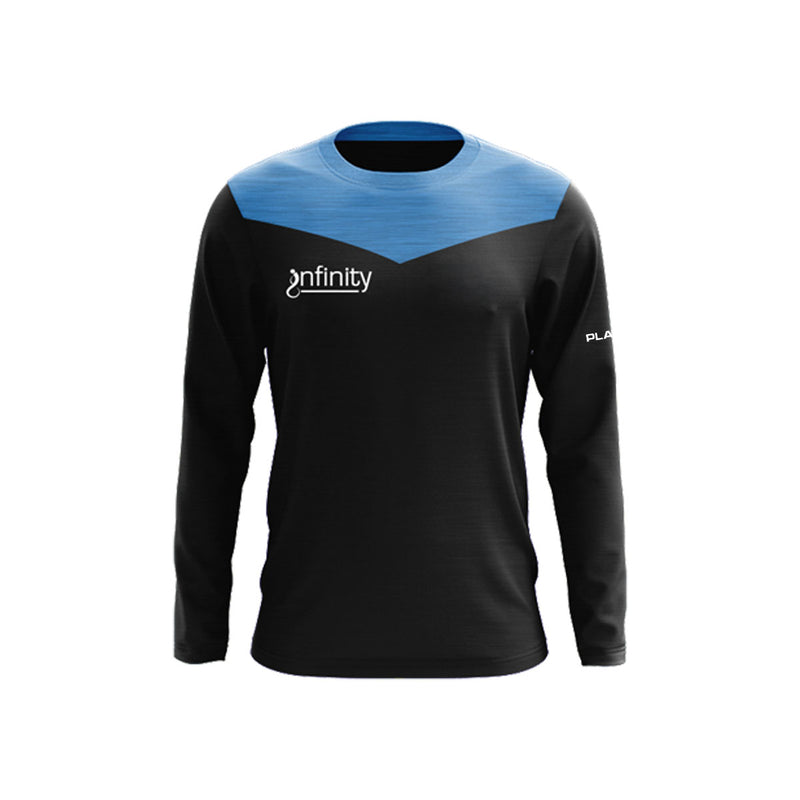 Load image into Gallery viewer, Infinity Swim Academy Crew Neck Tenacity Black/Sky Blue - Adults