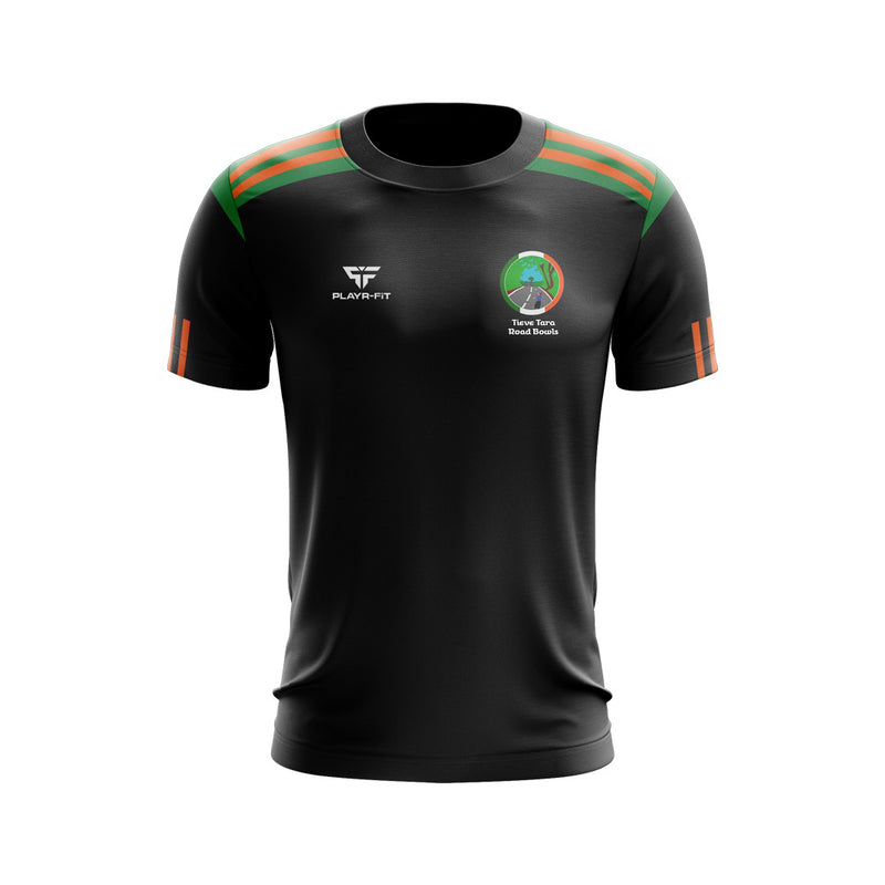 Load image into Gallery viewer, Tieve Tara Road Bowls T-Shirt Adroit (Black/Green/Orange) - Kids