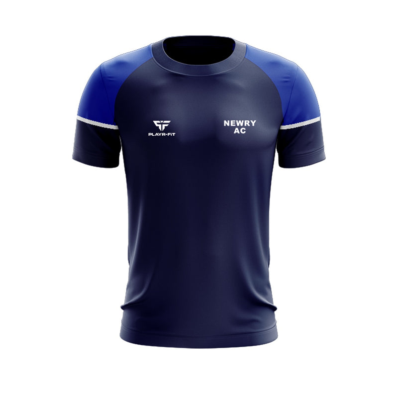 Load image into Gallery viewer, Newry AC T-Shirt Stellar (Navy/Blue/White) - Adults