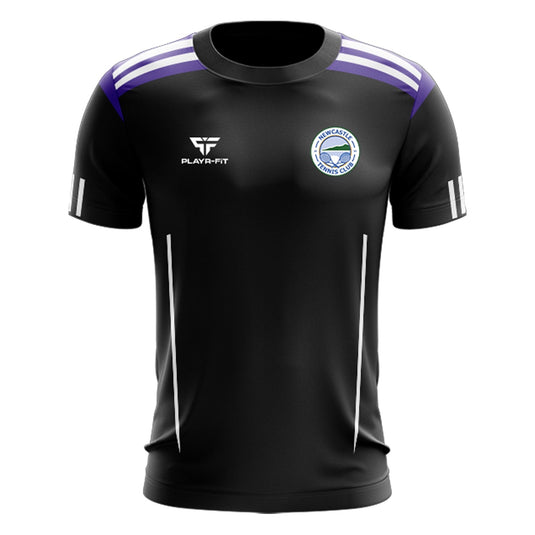Newcastle Tennis Club T-Shirt Adroit (Black/Purple/White) - Kids