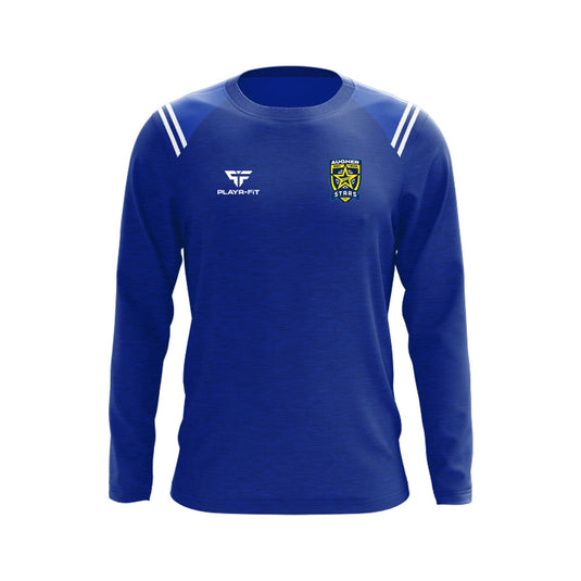 Augher Stars Crew Neck Vigour Blue/White - Adults