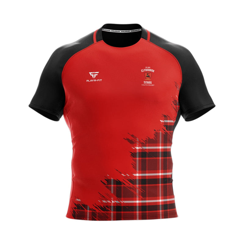 Load image into Gallery viewer, Clydebank Titans RFC Rugby Jersey Tartan (4 Way Stretch) - Adults