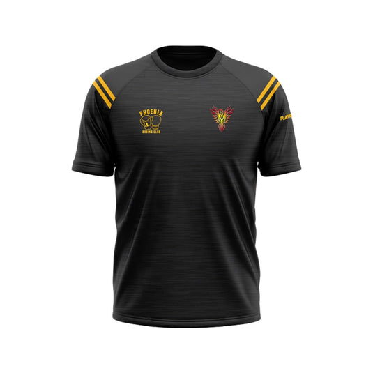 Phoenix Boxing Club T-Shirt Vigour (Black/YellowGold) - Adults