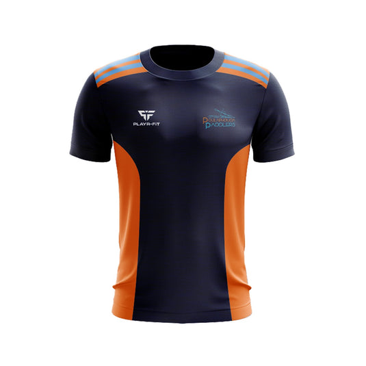 Poulaphouca Paddlers T-Shirt Endure (Navy/Orange/Sky) - Adults