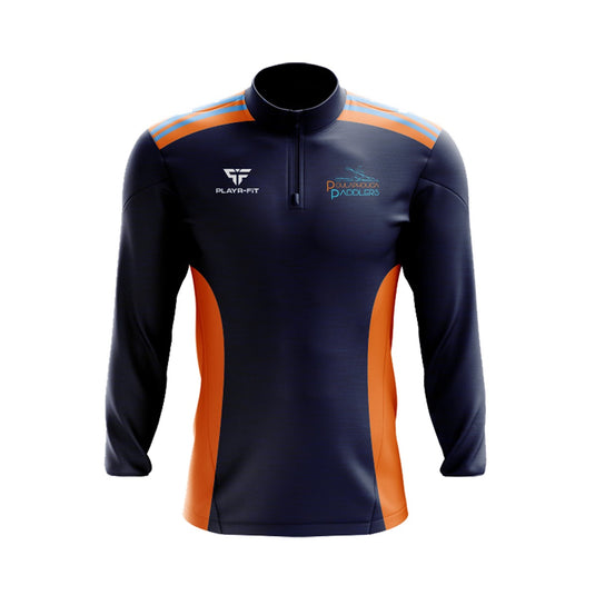 Poulaphouca Paddlers Midlayer (1/4 Zip) Endure (Navy/Orange/Sky) - Kids