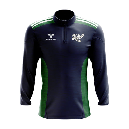 Irish Tag Rugby Midlayer (1/4 Zip) Endure (Navy/Green/White) - Adults