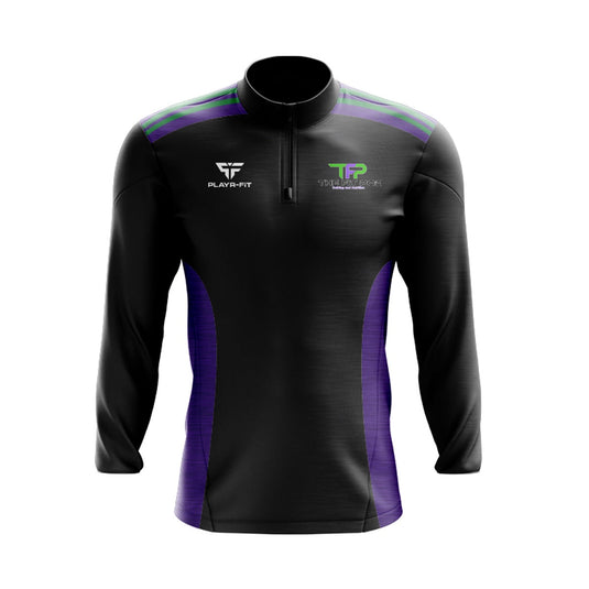 The Fit P. Padraig Dixon Midlayer (1/4 Zip) Endure (Black/Purple/Green) - Adults
