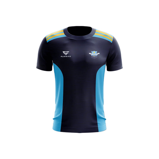 St Mary's Star of The Sea Primary School Belfast T-Shirt Endure (Navy/Sky Blue/Yellow) - Adults
