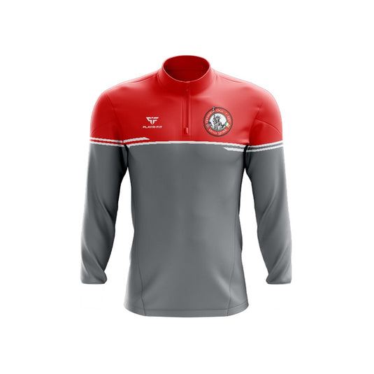 Sperrin Ogs NY Midlayer (1/4 Zip) Courage Grey/Red - Adults