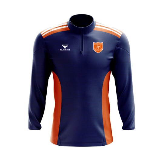 Laragh United Midlayer (1/4 Zip) Endure (Navy/Orange/White) - Adults