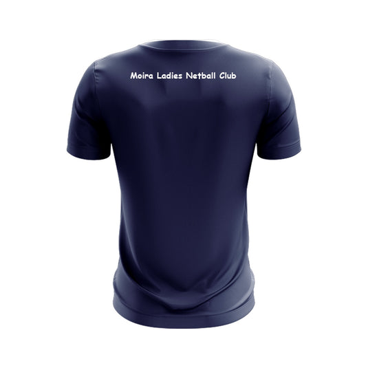 Moira Ladies Netball T-Shirt Optimum (Navy/Pink/Sky) - Adults