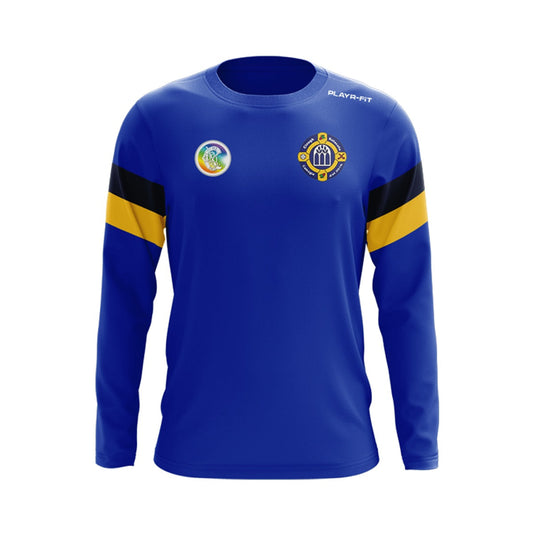 Clough Ballacolla Camogie Crew Neck Retro Blue/Navy/Yellow - Adults