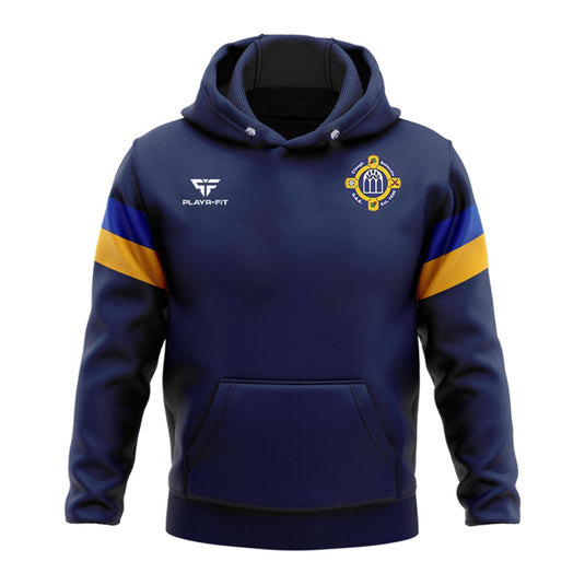 Clough Ballacolla Hurling Club Hoodie Retro Navy/Blue/Yellow - Adults