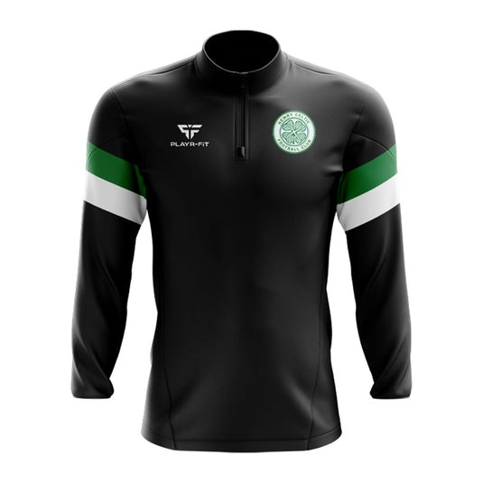 Newry Celtic FC Midlayer (1/4 Zip) Retro (Black/Green/White) - Adults