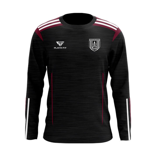 Dunmore Town AFC Crew Neck Adroit (Black/Maroon/White) - Adults