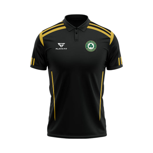 Falls Road Shamrocks Polo Adroit (Black/Gold) - Adults