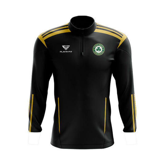 Falls Road Shamrocks Midlayer (1/4 Zip) Adroit (Black/Gold) - Adults