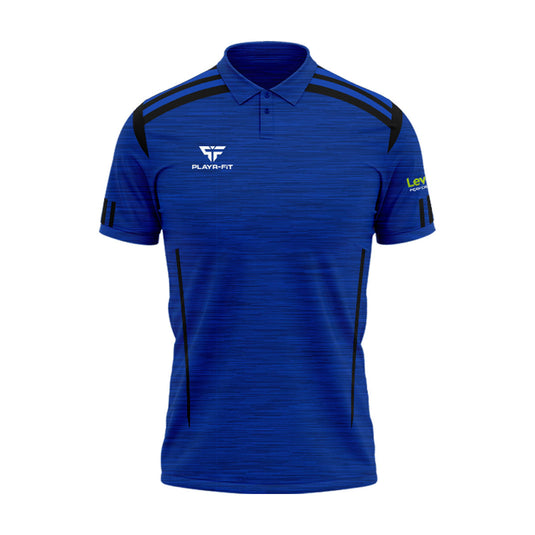 Level Up Performance Polo Adroit (Blue/Black) - Kids