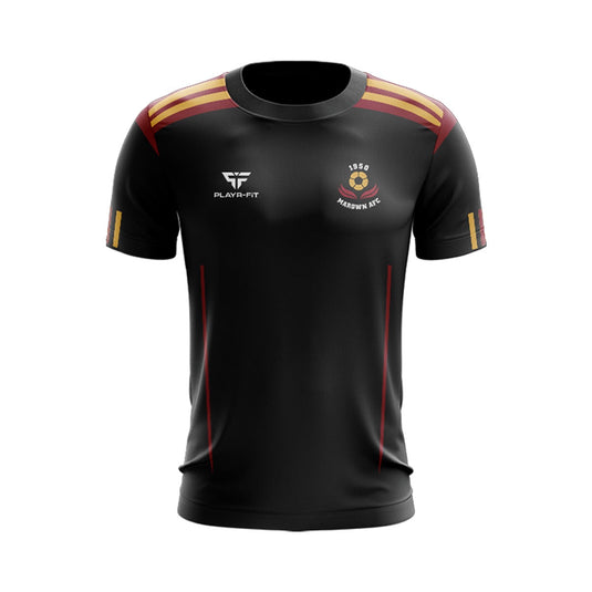 Marown AFC T-Shirt Adroit Black/Maroon/Yellow - Adults