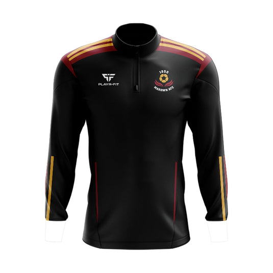 Marown AFC Midlayer (1/4 Zip) Adroit Black/Maroon/Yellow - Adults