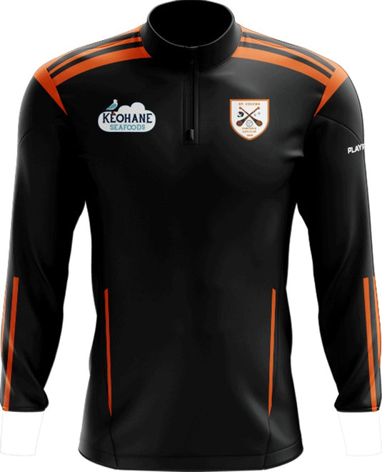 St Colums Camogie & Ladies Football Midlayer (1/4 Zip) Adroit (Black/Orange) - Adults