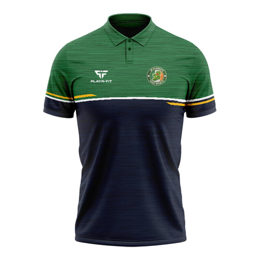 JP Clarkes Golf Society NY Polo Courage (Navy/Green/Yellow) - Adults