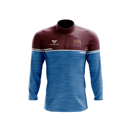Eastside Boxing Club Midlayer (1/4 Zip) (Courage) (Maroon/Sky Blue) - Adults