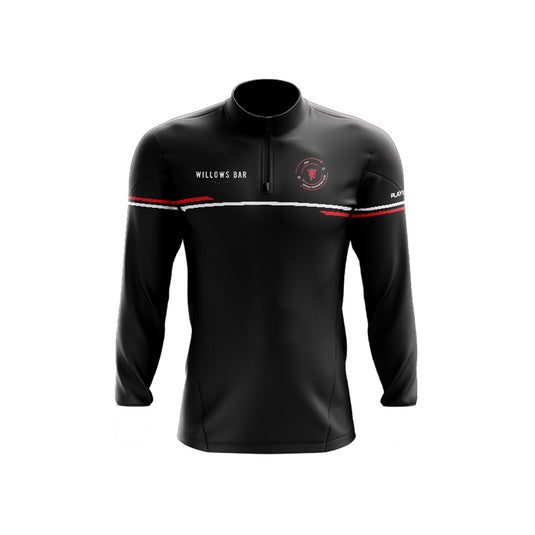 East Cavan Man Utd Supporters Club Midlayer (1/4 Zip) Courage Black - Adults