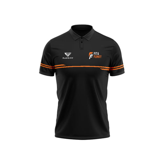 Fit and Funky Fitness Polo Courage Black/Orange - Kids
