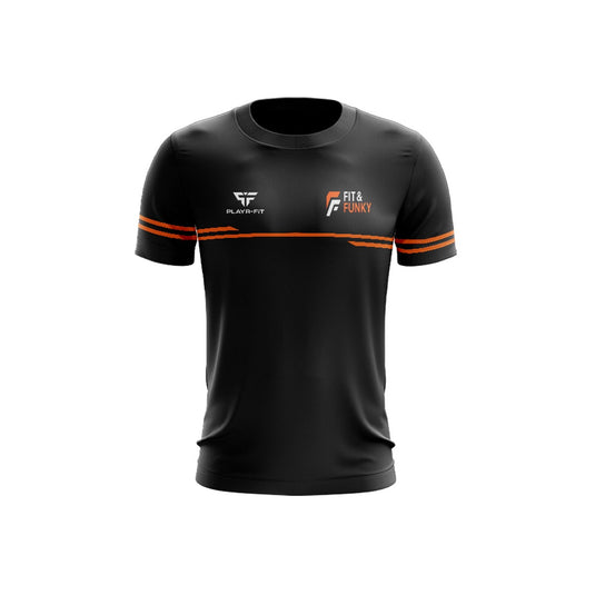 Fit and Funky Fitness T-Shirt Courage Black/Orange - Adults