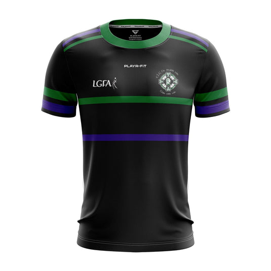 Wolfe Tone GAC Derrymacash Jersey 02 Black/Green/Purple (LGFA) - Adults