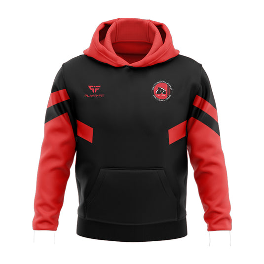 Bellurgan United FC Hoodie Retro (Black/Red) - Adults