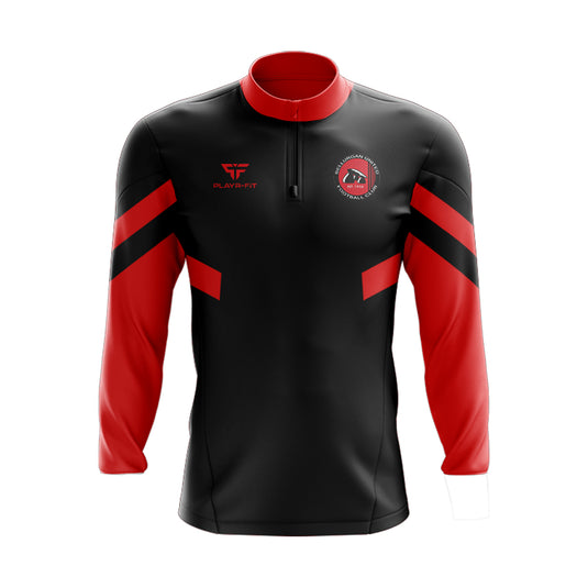 Bellurgan United FC Midlayer (1/4 Zip) Retro (Black/Red) - Adults