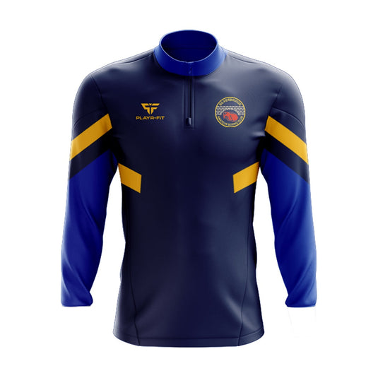Silverbridge ABC Midlayer (1/4 Zip) Retro (Navy/Blue/Yellow) - Kids