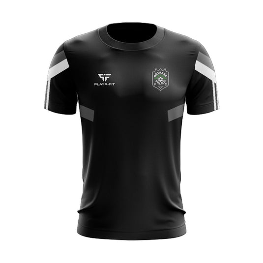 Dromara Village FC T-Shirt Retro (Black/Grey/White) - Adults